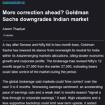 Goldman Sachs Nifty target